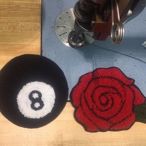 Magic 8 and Rose by Old English Rose (via IG-old.english.rose) #embroidery #chainstitch #tattooinspired #oldenglishrose #VictoriaAdrian