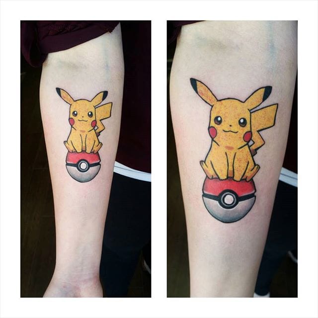 Pikachu on a Pokeball - #pikachu #pokeball