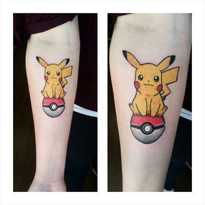 Pikachu tattoo by bakajennah on Instagram. #pikachu #pokeball #kawaii #cute #pokemon #anime #videogame #tvshow #pokemon #anime #videogame #tvshow
