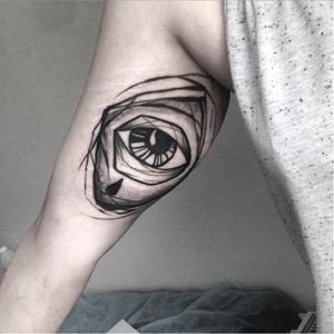 Eye tattoo by Gus Gribouille #GusGribouille #doodle #abstract #graphic #blackwork #eye