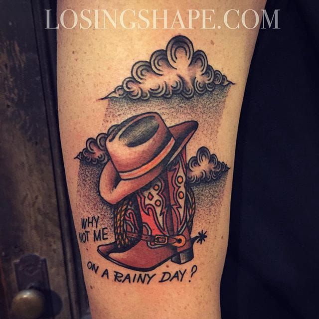 Cowboy boot tattoo by yeahdope  Tattoogridnet