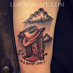 Cowboy Boot by Tron (via IG-losingshape) #tron #EastRiverTattoo #traditional #dotwork #color