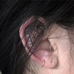 Ear cobweb tattoo by Joseph Bryce. #goth #dark #web #cobweb