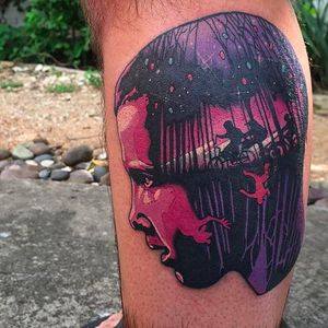 The Upside Down Stranger Things Tattoo by Chris Sparks @sparks_electric_tattooing #ChrisSparks #strangerthings #Netflix #Upsidedown #Eleventattoo