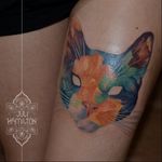 Cat tattoo by Juli Hamilton #JuliHamilton #cat #cattattoo #graphic