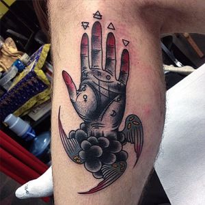 Wicked esoteric tattoo by Chris Winsor #Palmistry #palmreading #chiromancy #esoteric #ChrisWinsor