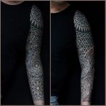 Left arm Polynesian sleeve. (via IG - colinzumbro) #geometric #polynesian #blackwork #sleeve #largescale #colinzumbro