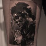 Michael Jackson tattoo by Inal Bersekov #InalBersekov #musictattoos #MichaelJackson #blackandgrey #realism #realistic #hyperrealism #glitter #hat #microphone #gloves #sparkle #singer #famous #tattoooftheday