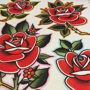 Rose Detail by Jaclyn Rehe (via IG-jaclynrehe) #americantraditional #rose #flower #flash #flashart #flashfriday #color #JaclynRehe #ChapelTattoo