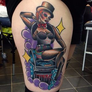 Rocky Horror Picture Show tattoo by Jed Harwood. #rockyhorror #rockyhorrorpictureshow #theater #film #classic #traditional