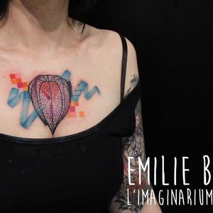 Graphic tattoo by Emilie B. #physalis #EmilieB #graphic