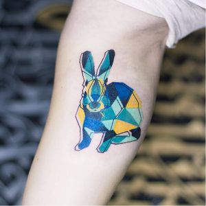 Low Poly Tattoo by Dogma Acidous #rabbit #animal #DogmaAcidous #lowpoly