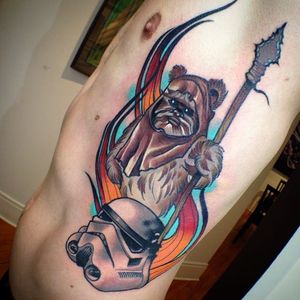 Ewok Tattoo by Alex Harris #ewok #starwars #traditional #alexharris