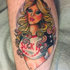 Suck it pinup girl Tattoo by Lucy Blue @Lucybluetattoo #Lucybluetattoo #Neotraditional #pinup #pinupgirl #pinuptattoo #girltattoo #BlueCardinal #Manchester #UK #suckit