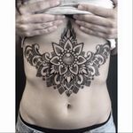 Dotwork tattoo by Diamante Murru #DiamanteMurru #dotwork #geometric #ornamental #sternum