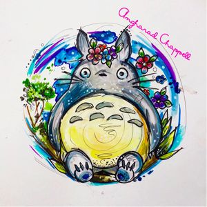 Totoro tattoo design by Angharad Chappell #AngharadChappell #Totoro #StudioGhibli