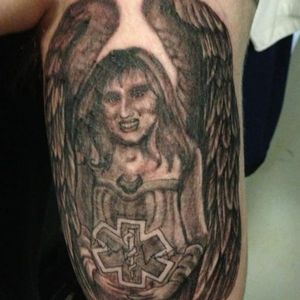Failed angel tattoo, artist unknown. #wtf #tattoofail #fail #horrible #scratcher