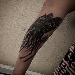 Dementor Tattoo by Oscar Mora #Dementor #DementorTattoo #HarryPotterTattoos #HaryPotterTattoo #HarryPotterInk #OscarMora