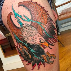 Awesome eagle tattoo by Dave Swambo. #DaveSwambo #eagle #neotraditional