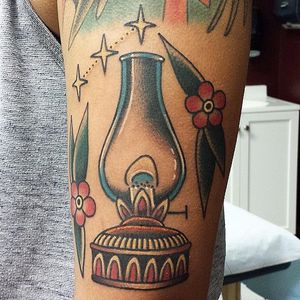 Oil Lamp Tattoo by @pony_tbr #oillamp #traditional #lamp