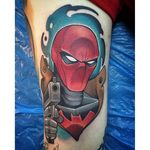 Tevenal also lends his style well to graphic comic art Tattoo by David Tevenal on Instagram #DavidTevenal #RedHood #comic #geek #DCComics