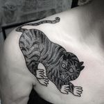 Korean Tiger Tattoo #KoreanTiger #KoreanTattoos #blackwork #blackworktiger #Tiger #Asian #AproLee
