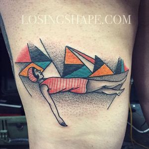 Sunbather by Tron (via IG-losingshape) #tron #EastRiverTattoo #traditional #dotwork #color