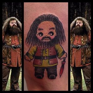 Hagrid Kewpie Doll Tattoo by Cass Bramley #kewpiedoll #kewpie #CassBramley #Hagrid #HarryPotter