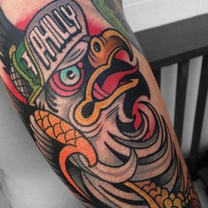 Philly Eagles Tattoo by Honkey Kong #newschool #color #popculture #hiphop #HonkeyKong #phillyeagle