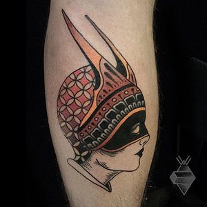 Cool & Eerie Masked Lady Tattoo by Viktor Westberg, Zoi Tattoo #maskedlady #mask #zoitattoo #viktorwestberg