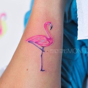 Lindo flamingo #MonicaGomes #brazilianartist #brasil #brazil #TatuadorasDoBrasil #flamingo #pássaro #bird #animal