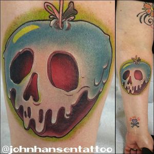 Poisoned Apple Tattoo by John Hansen #poisonedapple #apple #Disney #SnowWhite #JohnHansen