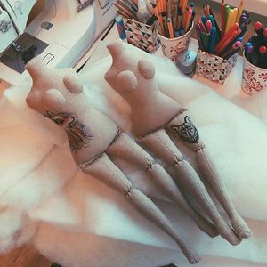 Work in progress, by  Christina Tselykovskaya. #ChristinaTselykovskaya #KristinaTselykovskaya #Rockanddoll #tattooeddolls #craft #art #doll