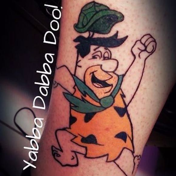 Detail of a Fred Flintstone tattoo on the leg of Greg Ostertag of the  News Photo  Getty Images