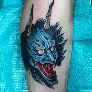 Hannya Mask Tattoo by Mike Fite @MikeFite @goldclubelectrictattoo #MikeFiteTattoo #Goldclubelectrictattoo #Neotraditional #Traditional #bright_and_bold #Hannya