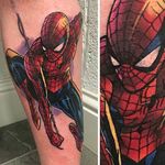 Spiderman tattoo by Andy Walker. #Spiderman #marvel #comic #superhero #movie #film #AndyWalker
