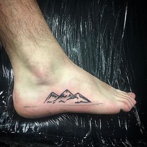Standing on The Alps, done at the DarkHorse Tattoo Studio #AlpsTattoos #mountains #mountaintattoo