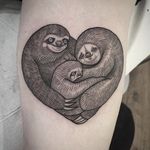 Sloth heart by Suflanda #Suflanda #sloth #heart #family #love #tattoooftheday