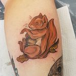 Squirrel tattoo by Aimee Bray. #neotraditional #AimeeBray #squirrel #babyanimal #fall #animal