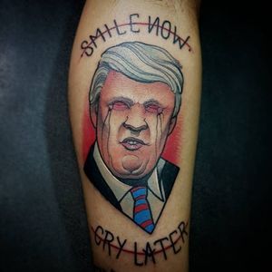 Trump tattoo by Eric Moreno #ericmoreno #trump #donaldtrump #fucktrump