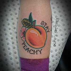 Peach tattoo by Rachael Louise. #peach #fruit