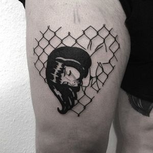 Sad girl tattoo by Johnny Gloom. #JohnnyGloom #sad #sadgirl #sadgirlclub #subculture # blackwork #tears #cry