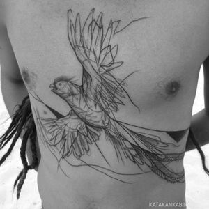 Bird tattoo by Katakankabin #Katakankabin #linework #sketch #abstract #bird