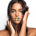 Swedish Flag Temporary Lip Tattoo #Temporary #LipTattoo #LipArt #Lip #Art #LipTattoos #LipSticker