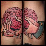 Brain Tattoo by Sebastian Domaschke #brain #traditional #neotraditional #bold #classic #oldschool #SebastianDomaschke