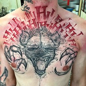 This hyena tattoo is full of life and expression Tattoo by Bernd Muss #BerndMuss #watercolor #freestyle #illustration #hyena #text