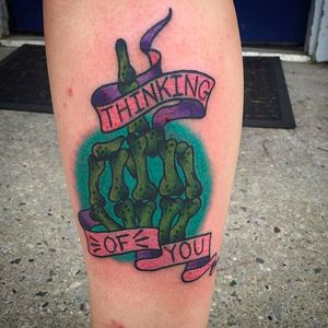Fuck You Tattoo by Savannah Brayton @SavannahBraytonTattoos #SavannahBraytonTattoos #Neotraditional #ThinkingofYou #FuckYou #FuckYouTattoo