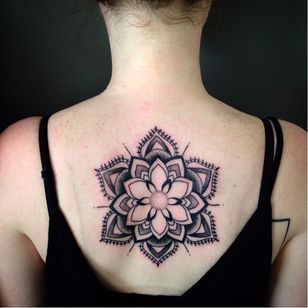 Mandala tattoo by Kerry Burke #KerryBurke #blackwork #blacktattoo #darkartists #mandala #mandalatattoo