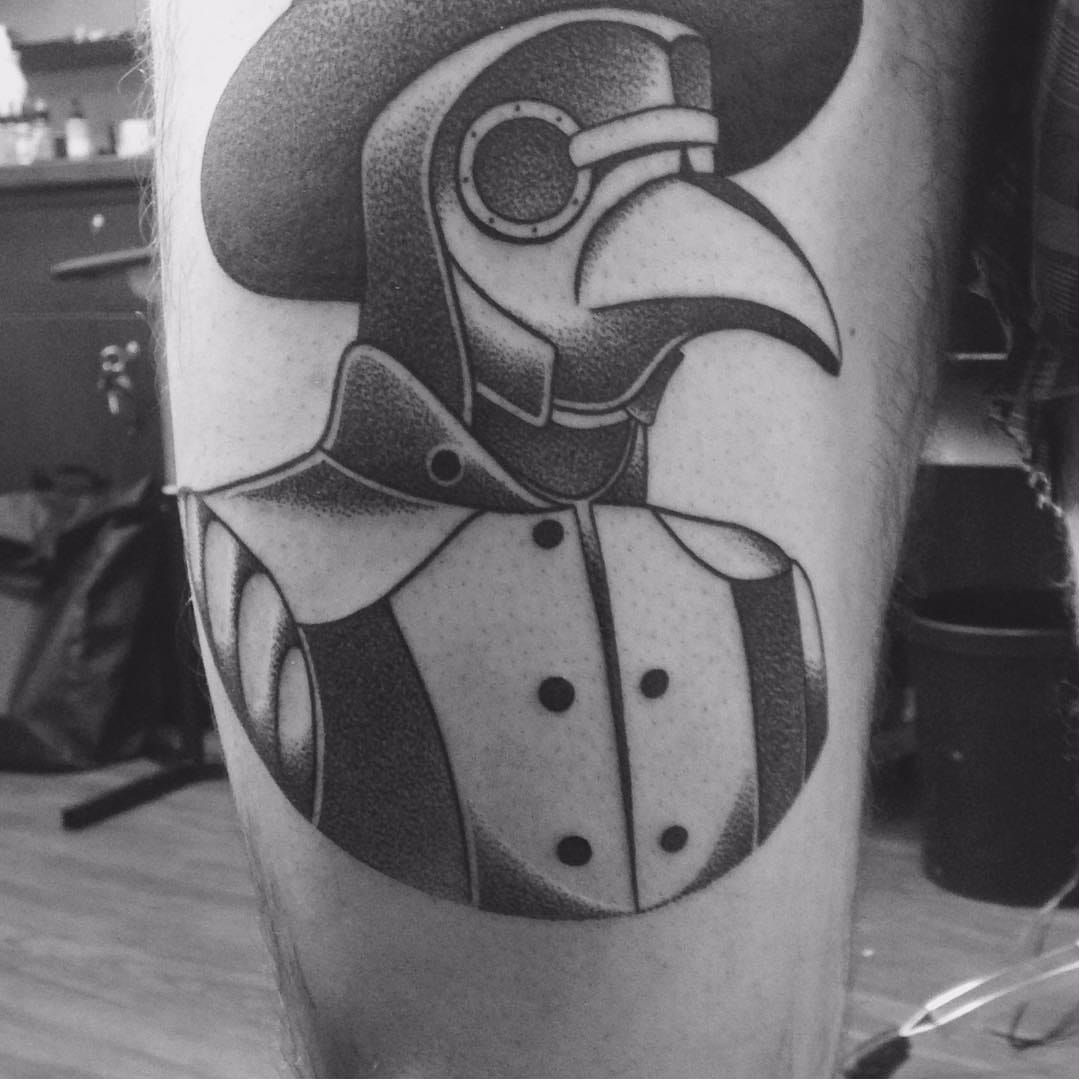 Plague Doctor done by Alex Kosta at Kinky Needle Warsaw Poland  rtattoos