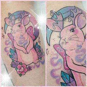 Fairy jackalope tattoo by Shannan Meow. #ShannanMeow #girly #cute #kawaii #pastel #jackalope #rabbit
